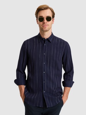 Cacharel Lacivert Regular Fit Uzun Kollu Gömlek 50319149 VR033