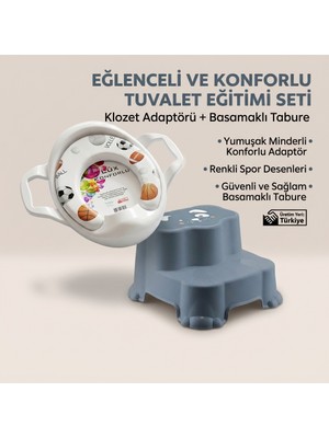 Primeaks Çocuk Klozet Adaptörü ve Basamak Seti | Kaymaz Çocuk Tuvalet Eğitimi Seti | Güvenli ve Konforlu