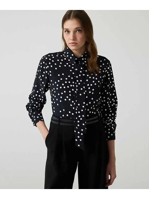 Miss İpekyol Fularlı Puantiye Desen Gömlek IW6260025105001