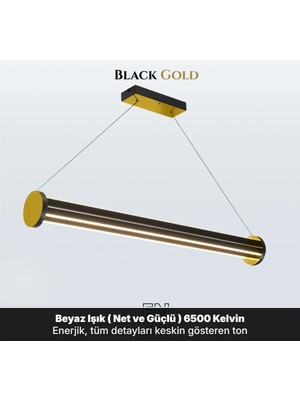 Enzo Light Arya 3 Salon & Oturma Odası Çift Yönlü Lineer Sarkıt Avize Gold Kumandalı Dimmerli