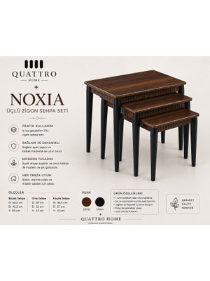 Quattro Home Noxia Siyah/ceviz Zigon Sehpa