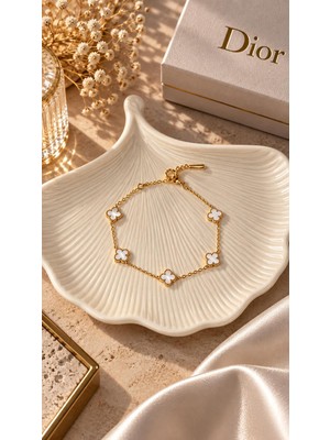Yeline Aksesuar Amore Gold Yonca Bileklik