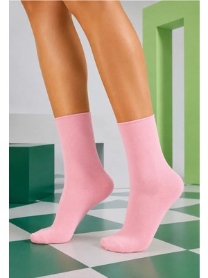 Real Dream Kadın Bambu Dikişsiz Soket Çorap 2’li Paket - Lastiksiz Sıkmayan Iz Bırakmayan Premium Günlük Çorap Pembe