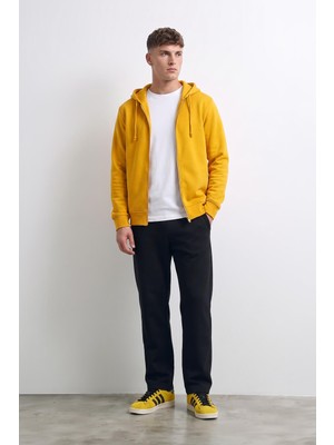 Erkek Fermuarlı Kapüşonlu Içi Polarlı Sweatshirt