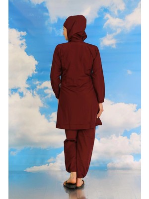 Çamaşır Kenti Moda Kadın Tam Tesettür Mayo Bordo Beruflic