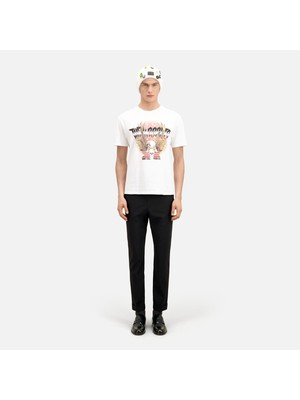 The Kooples Erkek Baskılı Beyaz T-Shırt