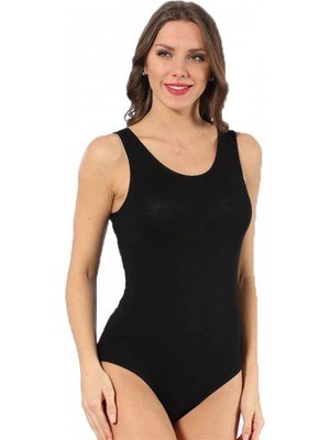 Çamaşır Kenti Moda Bayan Kalın Askılı Body Siyah Beruflic