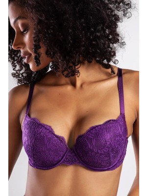 Beruflic G.colors Balconette Foam Push Up Bra, Mor Konforlu ve Şık Sütyen Under Moda