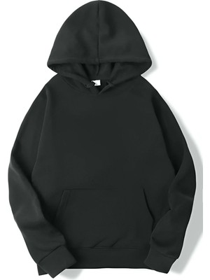 Brz Collection Unisex Oversize Basic Sweatshirt Hoodie Antrasit