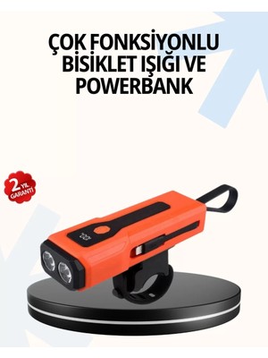Nemere İthalat Powerbank Özellikli Bisiklet Işığı Dijital Göstergeli LED Nemere Ithalat