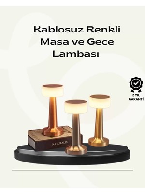 Nemere İthalat Modern Usb'li Kablosuz Masa Lambası – Minimalist Tasarım, 3 Farklı Parlaklık Nemere Ithalat