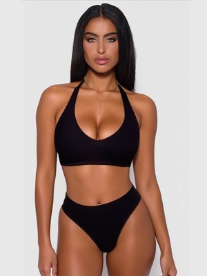 Beruflic Kadın Siyah Seamless Sütyen Takımı Dikişsiz Tanga Iç Giyim Rahat Şık Tasarım Under Moda
