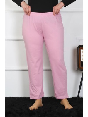Çamaşır Kenti Moda Kadın Büyük Beden Pembe Tek Alt Pijama Beruflic
