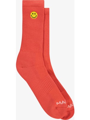 Market Smiley Small Patch Erkek Turuncu Çorap