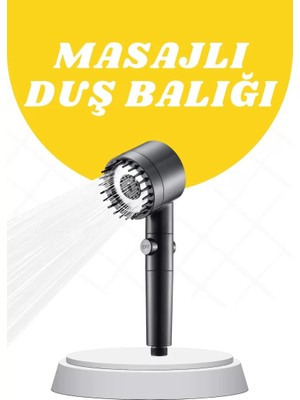 Nemere İthalat Duş Başlığı Yüksek Basınçlı Masaj Taraklı 3 Kademeli Nemere Ithalat