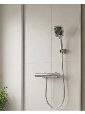 Nemere İthalat Çok Fonksiyonlu Siyah El Duşu Seti Spiral Hortum ve Duş Askısı Banyo Duş Başlığı Nemere I