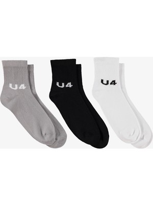 United Unıted4 3'lü Unisex Renkli Çorap