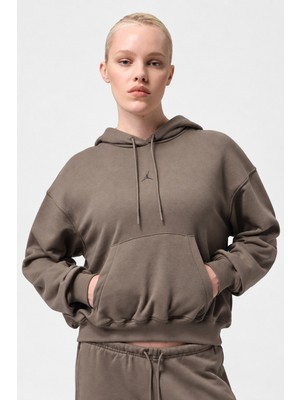 Nike Air Jordan Crossover Dri-Fit Loose Fit Womens Sweatshirt Kapüşonlu Bol Kesim Kadın Sweatshirt Kahverengi