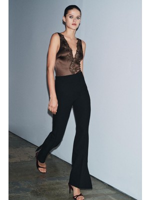 Allbucks Zara, Zw Collection Yırtmaçlı Ispanyol Paça Kumaş Pantolon ABZRA00093