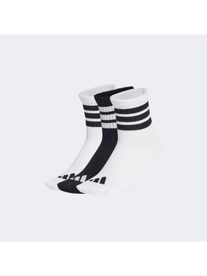 Adidas Ribbed Çocuk Siyah/beyaz 3'lü Çorap
