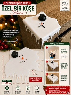 Filkorium3D Yılbaşı Süsü Christmas Erimiş Kardan Adam Masa Köşe Dekoru - Plastik