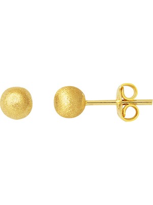 Bilezikci 14 Ayar Altın Mat Top Küpe 5 mm.