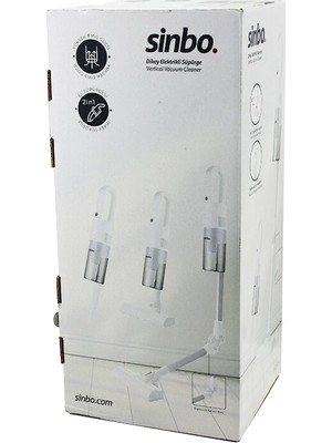 Ttt Sinbo Dikey Elektrikli Süpürge - Beyaz - 500W - Ergonomik Tasarım