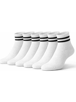 Ayrex Kadın Termal Pamuklu Çorap 6'li Paket, Kısa Konç, Kolej Tipi, Taban Altı Havlu Destekli,