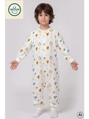 Cantoy Pazen Çıtçıtlı Çıkarılabilir Kollu Bebek Çocuk Uyku Tulumu %100 Pamuk Natural 1.0 Tog