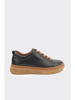 Derinet Hakiki Deri Bağcıklı Kadın Sneaker