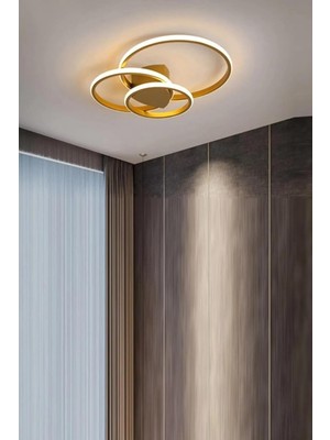 Ayrex Sole Modern Tasarım Salon - Mutfak - Hol Beyaz LED 3 Lü Avize (Eskitme)