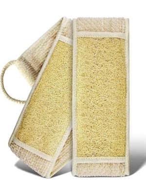 Ayrex Eldione Doğal Kabak Lifi Sırt Kesesi –çift Taraflı Peeling Lifi, 70X11 Cm, Uzun Kulplu,