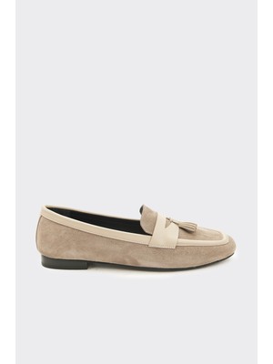 Derinet Hakiki Deri Püsküllü Kadın Loafer