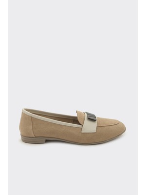 Derinet Hakiki Deri Tokalı Kadın Loafer