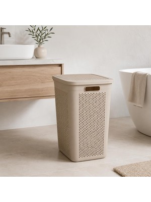 Ayrex Slim Kapaklı Çamaşır Sepeti, Ince Dar Alan Plastik Kirli Çamaşır Kutusu, Banyo Çamaş