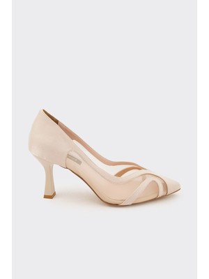 Derinet Topuklu Fileli Kadın Stiletto