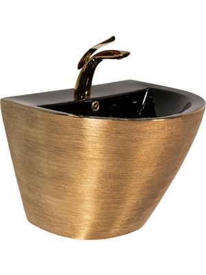 Paluci Twist Black Gold Monoblock Lavabo