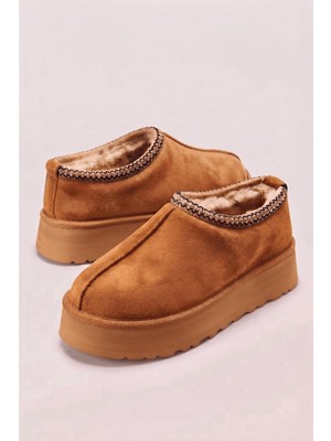 Neon Shoes Mini Süet Içi Kürklü Nakışlı Bilekte Kalın Taban Kadın Bot & Bootie
