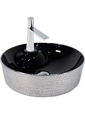 Paluci Mona Black Silver Yuvarlak Lavabo