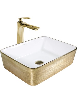 Paluci Twist Corner White Gold Lavabo