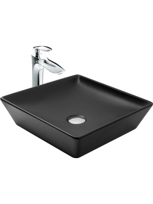 Paluci Alice Matt Black Çanak Lavabo