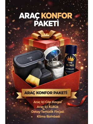 Ayrex Astra LED Oto Aksesuar Torpido Sürüş 4'lü Hijyen ve Konfor Paketi - Özel Hediyelik Set