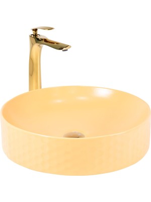 Paluci Paula Matt Ocher Yellow Çanak Lavabo