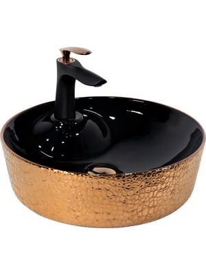 Paluci Mona Black Rose Gold Yuvarlak Lavabo