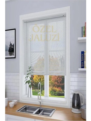 Ayrex Özel Jaluzi Özel Jaluzi Beyaz 25 mm Metal Jaluzi 80X150, 421