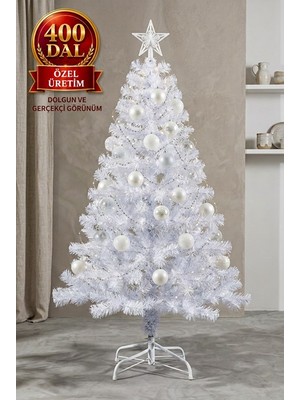 Begin Power 150 cm Lüks Beyaz Yılbaşı Ağacı 400 Dallı Özel Üretim Noel Ağacı Yılbaşı Çam Ağacı