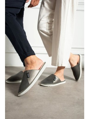 Footfrenzy Unisex Çizgili Kadife Ev Terliği - Kaydırmaz Tabanlı Rahat Konforlu Çeyiz - Bohça Ev Terliği