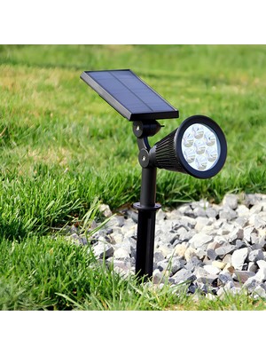Ayrex Solar Güneş Enerjili Bahçe Lambası 7 Led'li - IP65 Su Geçirmez Ayarlanabilir LED Projekt�