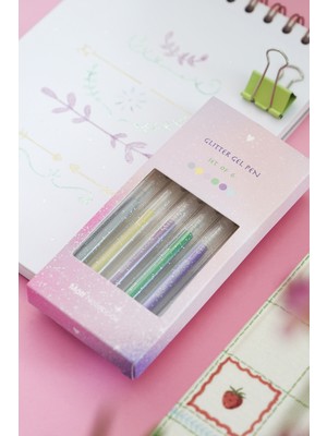 Matt Notebook 1.0 mm 6'lı Simli Jel Kalem Seti