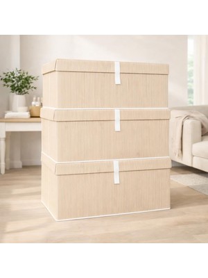 Ayrex Pazar Kapısı Çok Amaçlı Düzenleyici Kapaklı Sandık Tipi Kutu Hurç Organizer 3 Lü Set